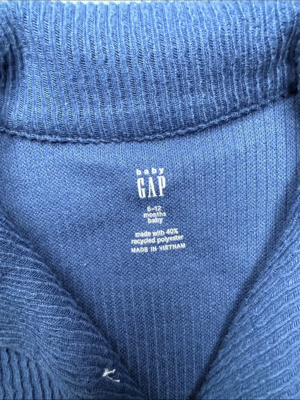 GAP Baby Short-Sleeve Button-Front Knit Shirt in Blue